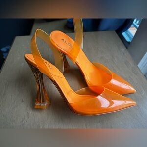 ALDO Vibrant Orange Transparent Heels